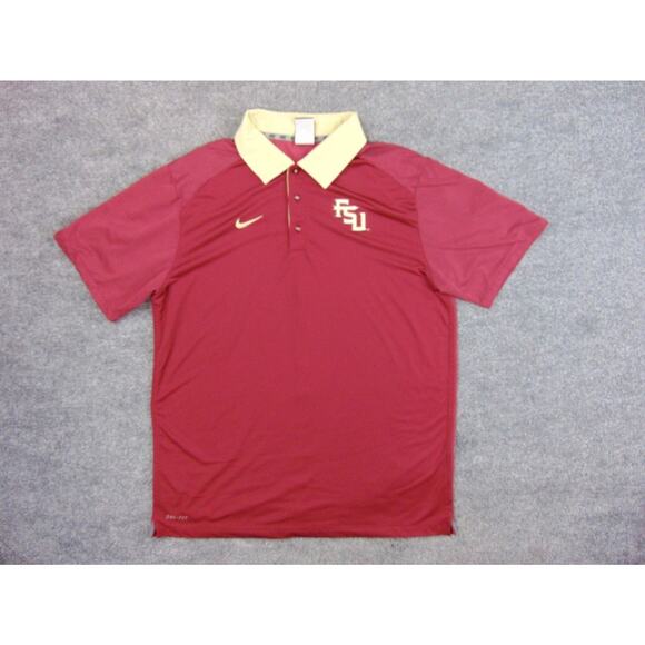 Florida State Seminoles Shirt Mens Large Red‎ Gold Nike Polo VTG - Picture 2 of 9